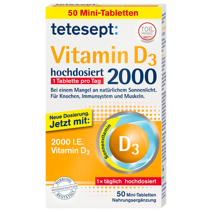 Tetesept Tabletten Vitamin D3 2000 hochdosiert 50 Stück